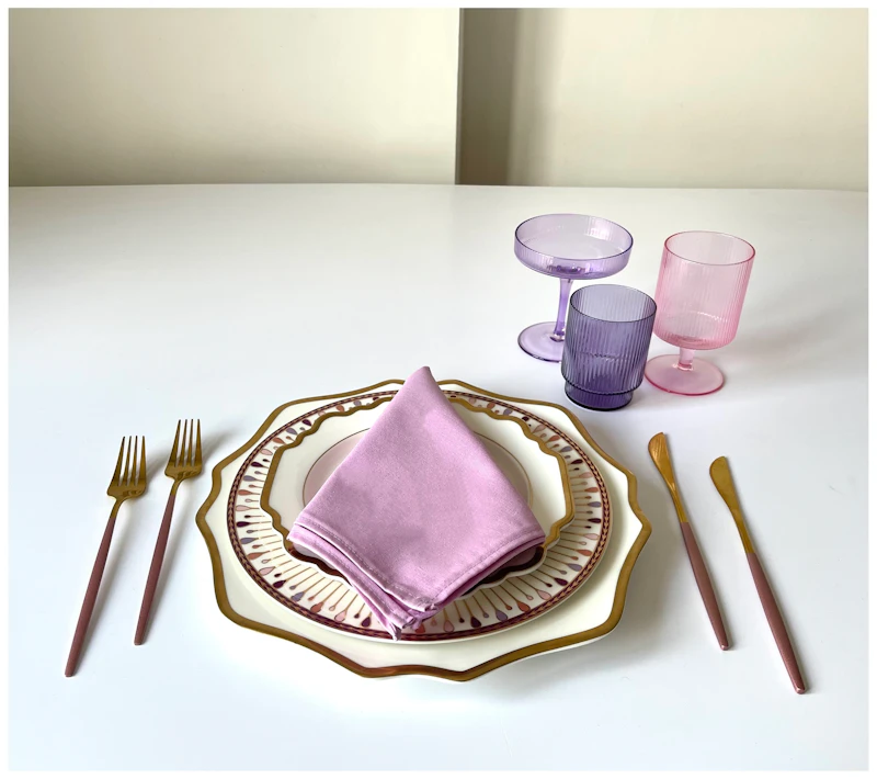 Салфетка из смесового льна, Глициния китайская