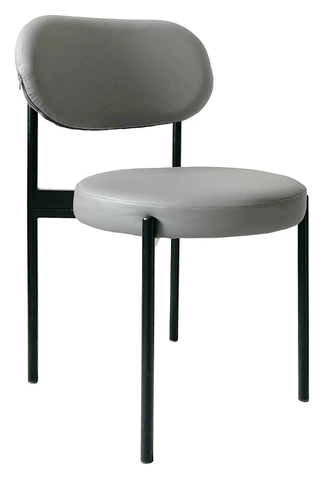 Стул Модерн Черный,  База серый (ЭКО-КОЖА)