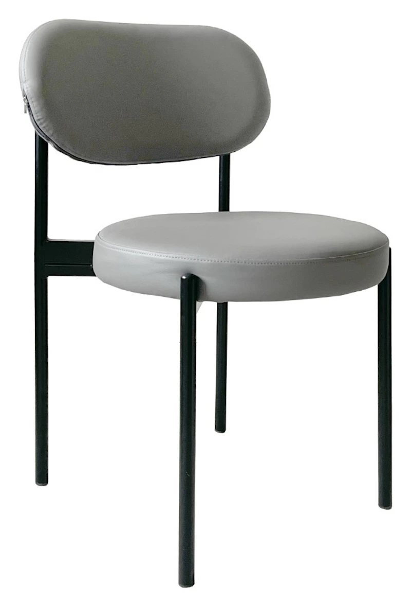 Стул Модерн Черный,  База серый (ЭКО-КОЖА)