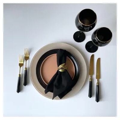 Сет бокалов Сирен нуар с золотой каймой - изображение 5