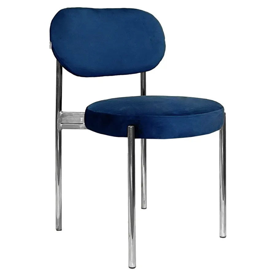 Стул Модерн Серебро, Глубокий синий - Фото миниатюра 1