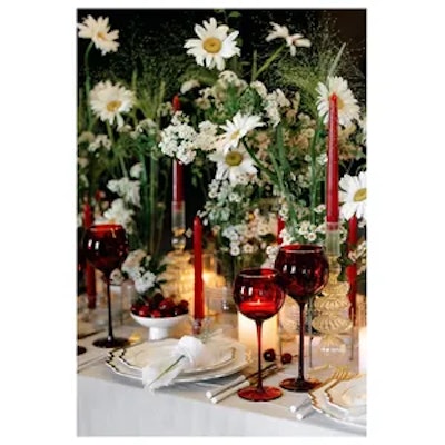 Сет бокалов Сирен рубиновых с золотой каймой - изображение 4