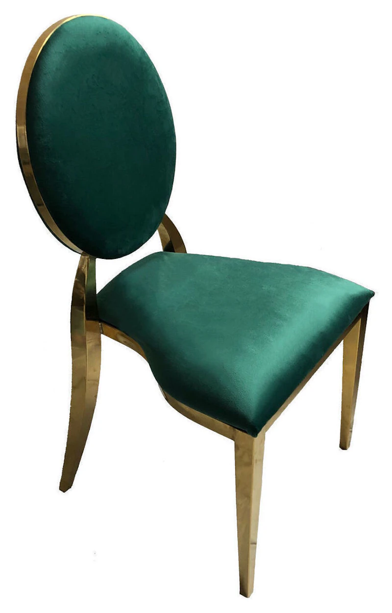 Стул Вашингтон Золото, велюр изумрудный