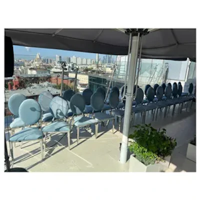 Стул Вашингтон Золото, велюр серо-голубой - изображение 5