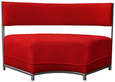 Диван Кручу-верчу Змейка Вогнутый, Малиново-красный