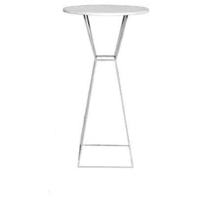 Коктейльный столик Песочные Часы Серебро с круглой столешницей - изображение 1