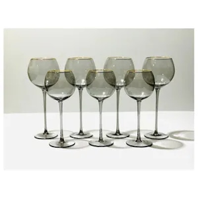 Бокал Сирен Л дымчатый с золотой каймой - изображение 6