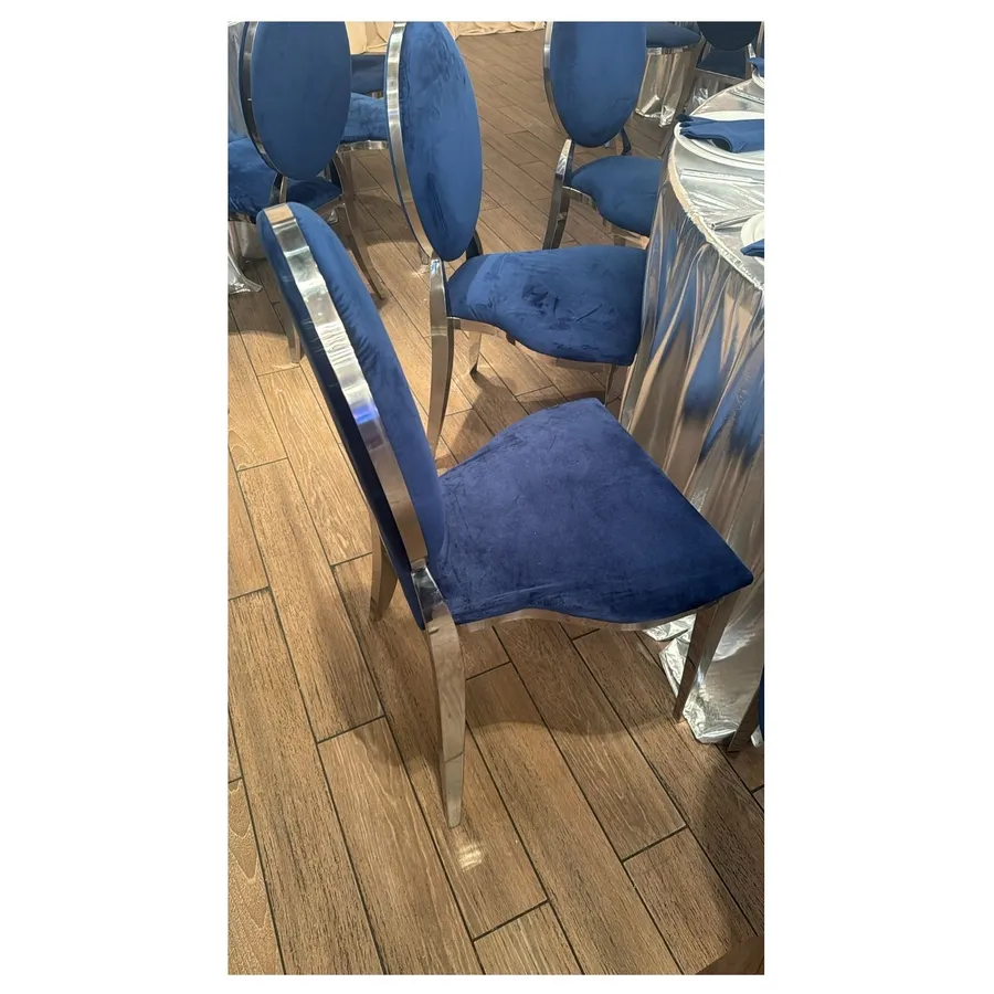 Стул Вашингтон Серебро, велюр сапфировый - Фото миниатюра 2