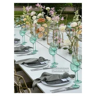 Бокал Сирен С эвкалиптовый с золотой каймой - изображение 4