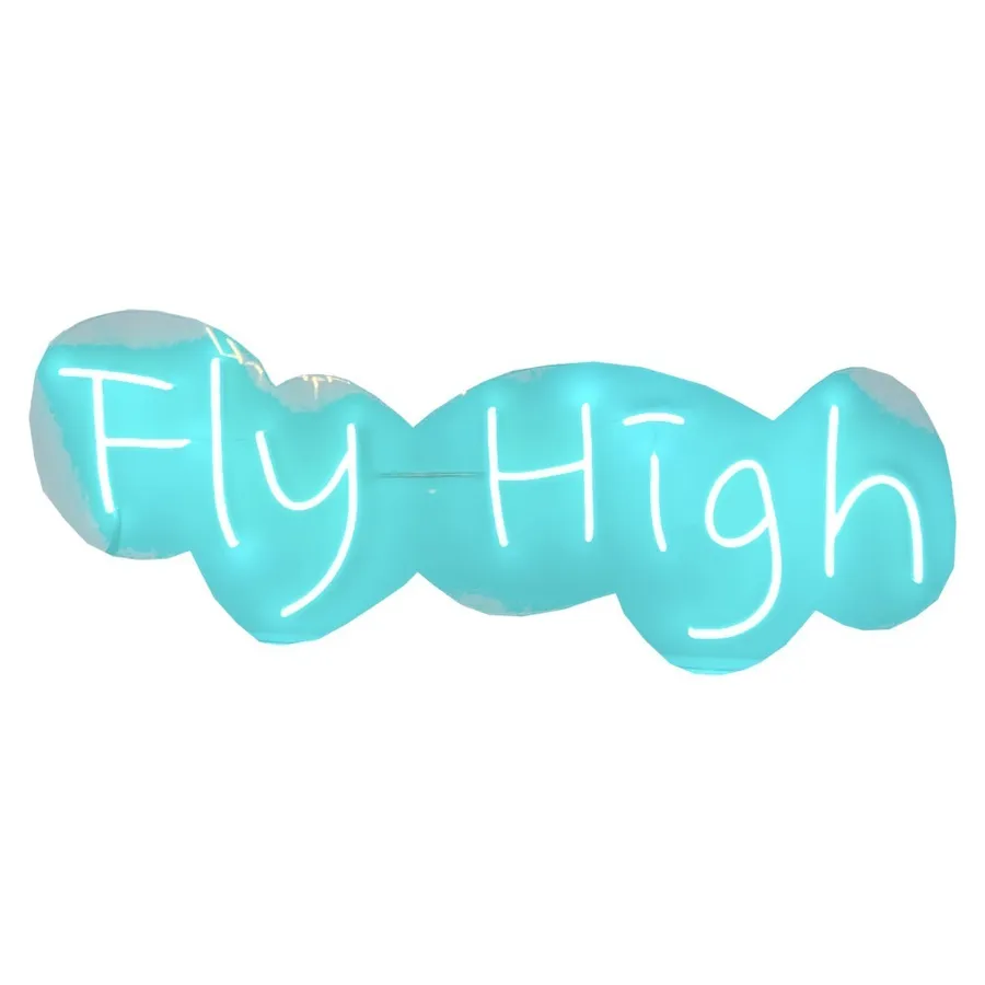 Неоновая надпись "Флай Хай" - Фото миниатюра 1