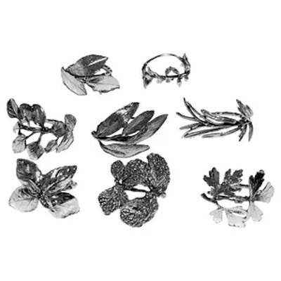 Кольцо для салфеток Флора Серебро