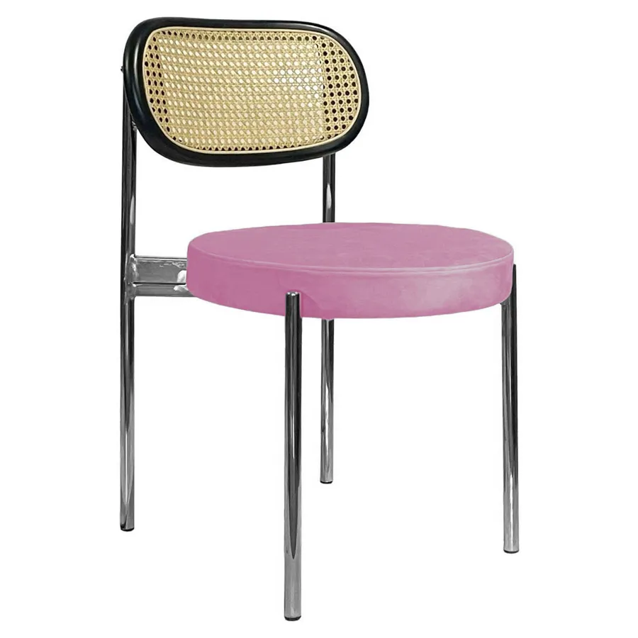 Стул Модерн Серебро, Ротанг в черной раме + Куколка - Фото миниатюра 1