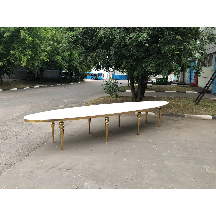 Столешница стола Овал-480 (белый глянцевый МДФ) - Фото миниатюра 2