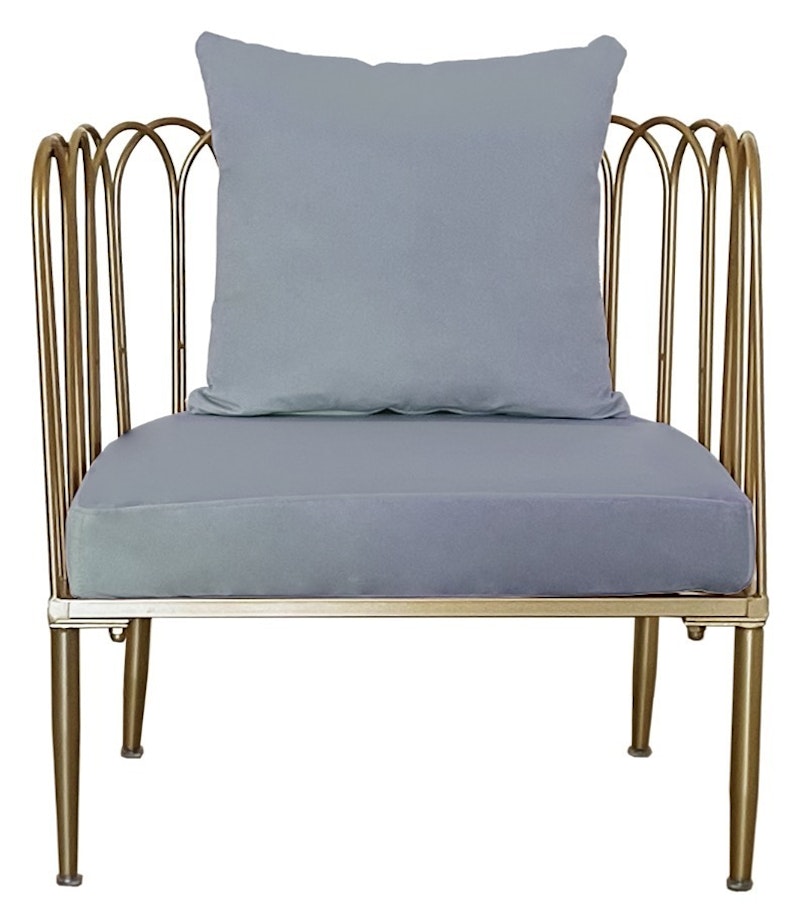 Кресло Сквош серо-голубое