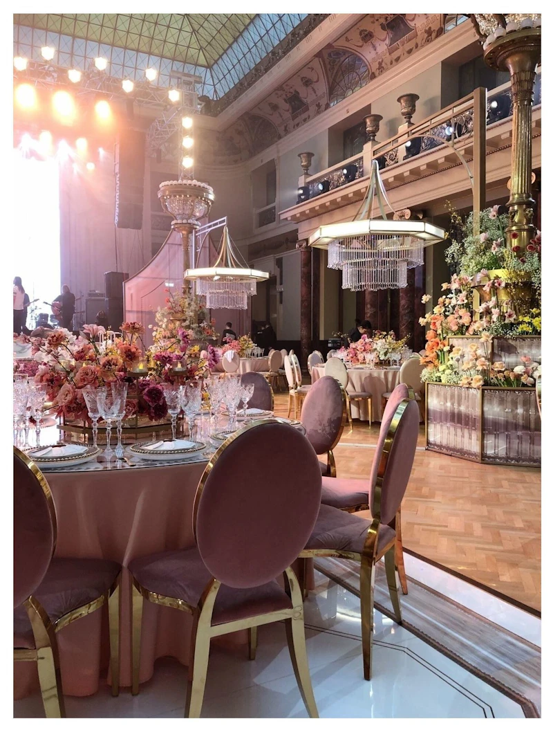 Стул Вашингтон Золото, велюр пыльная роза