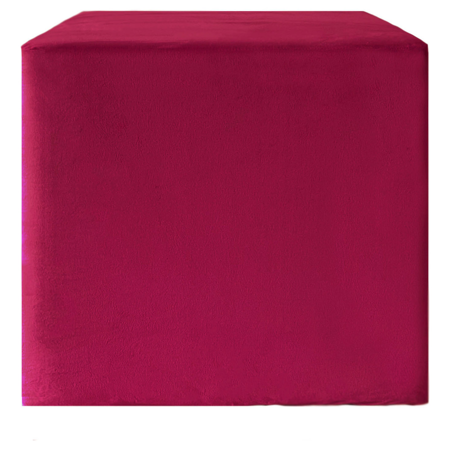 Пуф квадратный Точка, велюр, Малиново-красный - Фото миниатюра 2