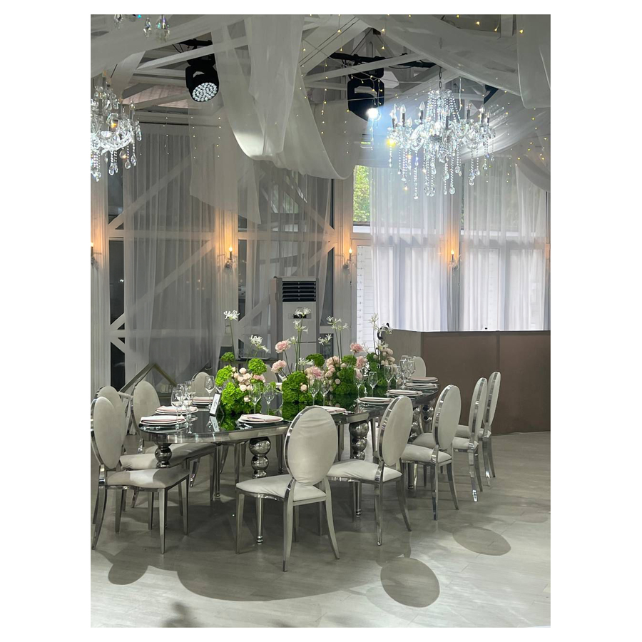 Стол Овал Серебро-400 (темное зеркало) - Фото миниатюра 4