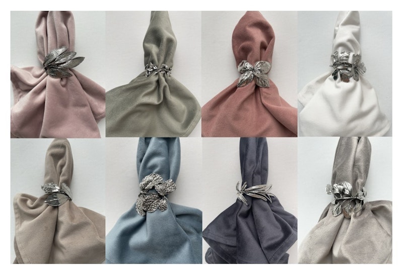 Кольцо для салфеток Флора Серебро