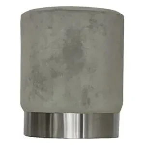 Пуф Цилиндр Серебряный обод, серый велюр (базовый)