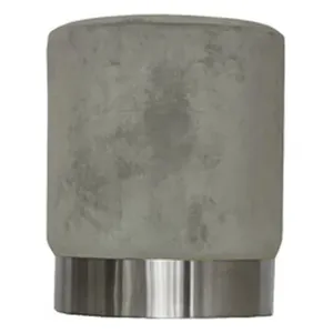 Пуф Цилиндр Серебряный обод, серый велюр (базовый)