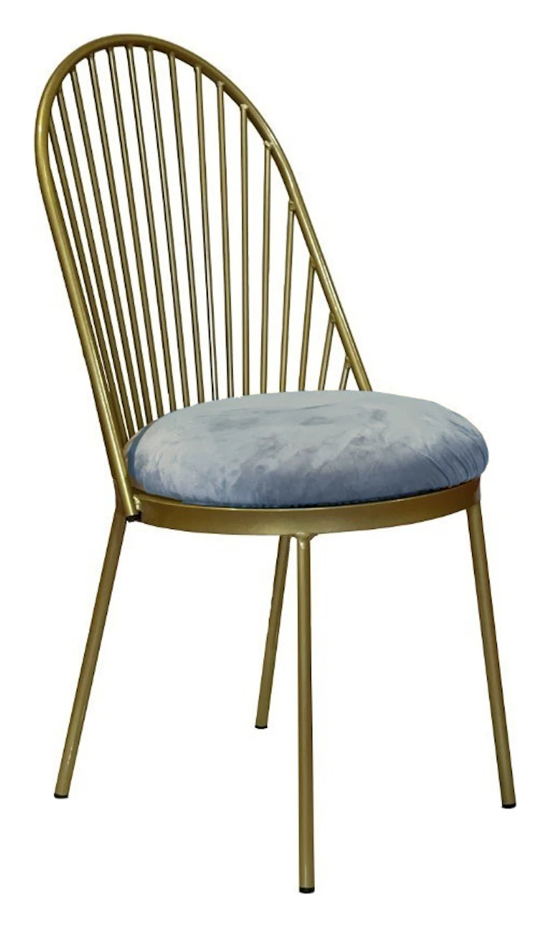 Стул Ле Солей, велюр, серо-голубой