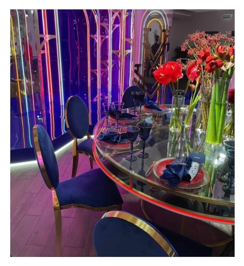 Стул Вашингтон Золото, велюр сапфировый