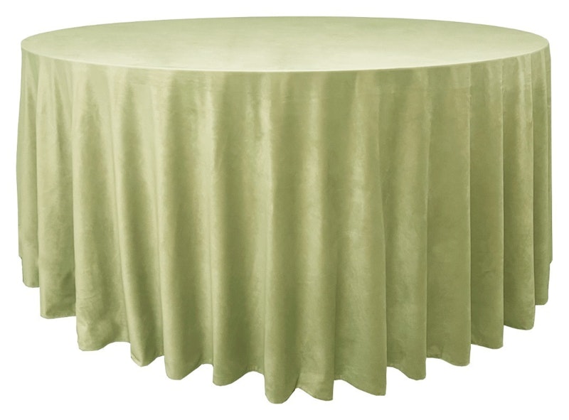 Скатерть велюр, круглая, весенняя зелень