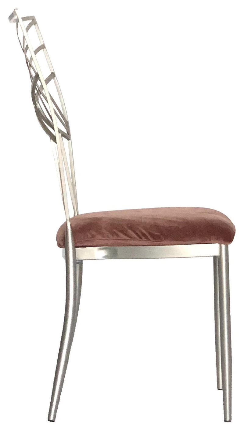 Стул Хамелеон, серебряный (велюр), пыльно-розовый