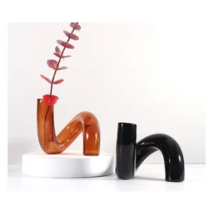 Стеклянная вазочка Пайпер коричневая - Фото 4