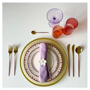 Столовые приборы Гоа, розово-золотые, сет из 4 предметов - Фото 2