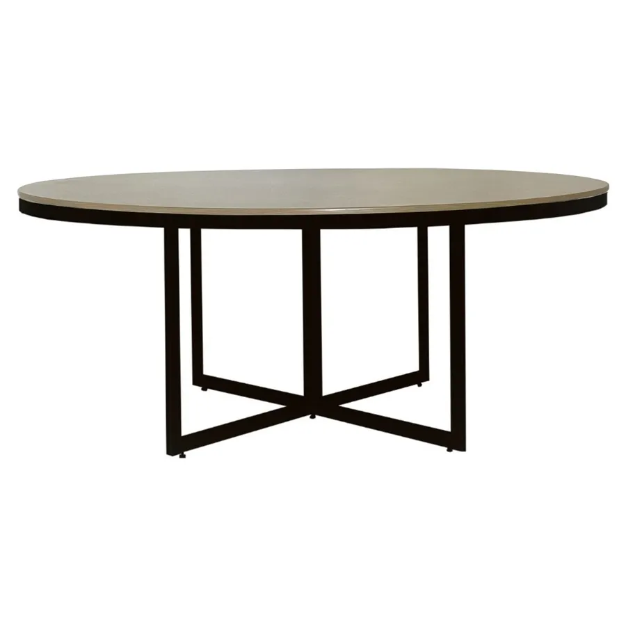 Стол Корнерс круглый, нат.дерево + перекрас металла в любой цвет - Фото миниатюра 1