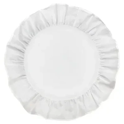 Салфетка из хлопка, с рюшами белая