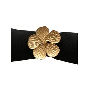 Кольцо для салфетки Золотой цветок - Фото 2