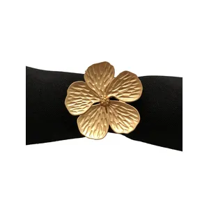 Кольцо для салфетки Золотой цветок - Фото 2