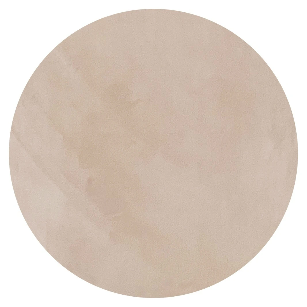 Чехол на круглый пуф, кремовый бисквит