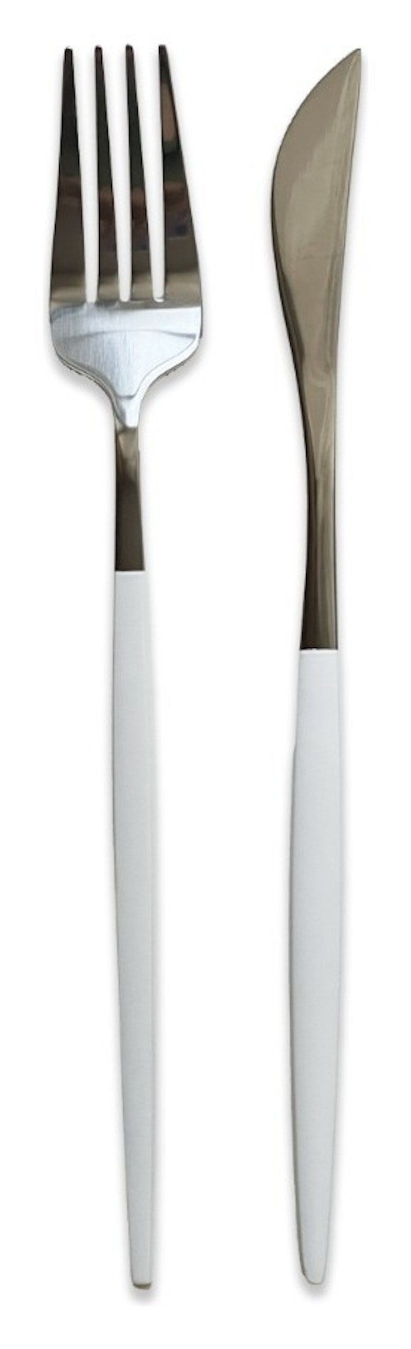 Столовые приборы Гоа бело-серебряные, сет 4 предмета