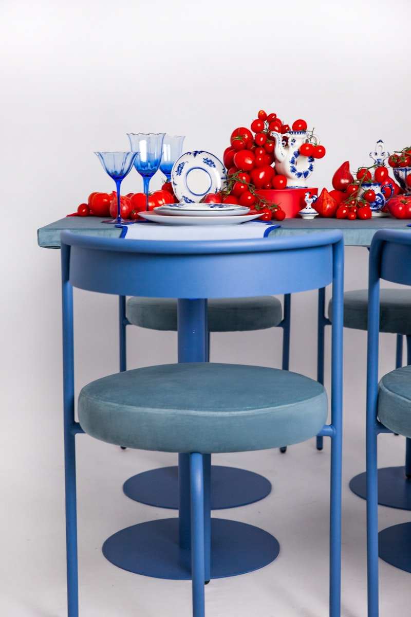 Стул Колори, Черничный йогурт + серо-голубой