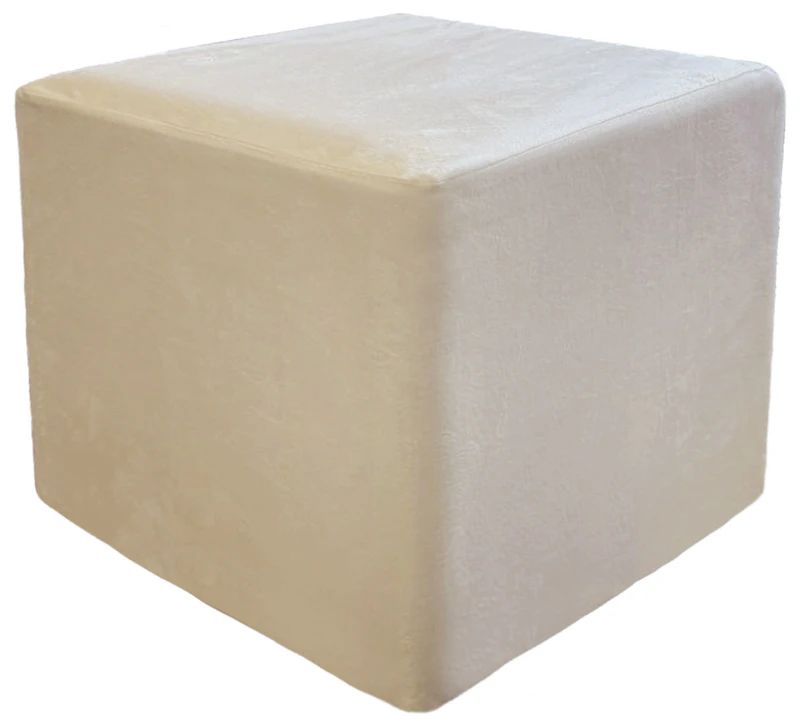 Пуф квадратный Точка, велюр, Кремовый бисквит