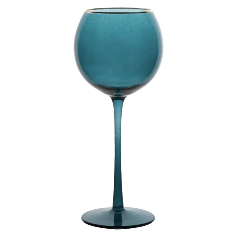 Бокал Сирен Л синий с золотой каймой - Фото миниатюра 1