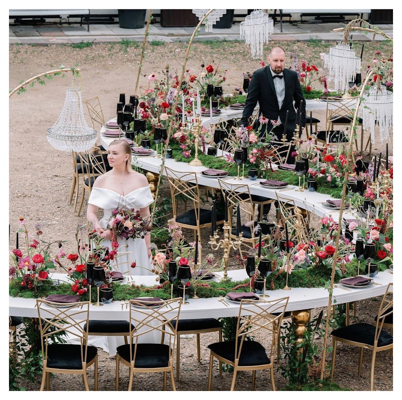 Стол-змейка Серпент Гигант, 1 модуль (золото/серебро)