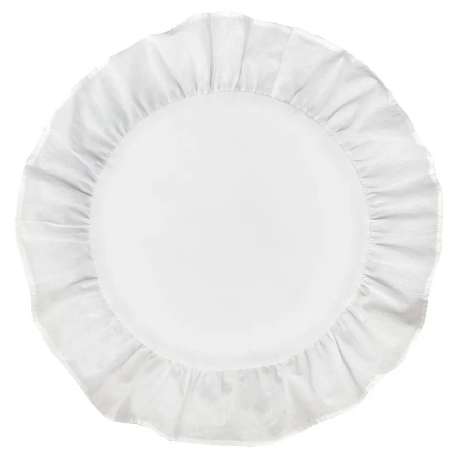 Салфетка из хлопка, с рюшами белая - Фото миниатюра 1