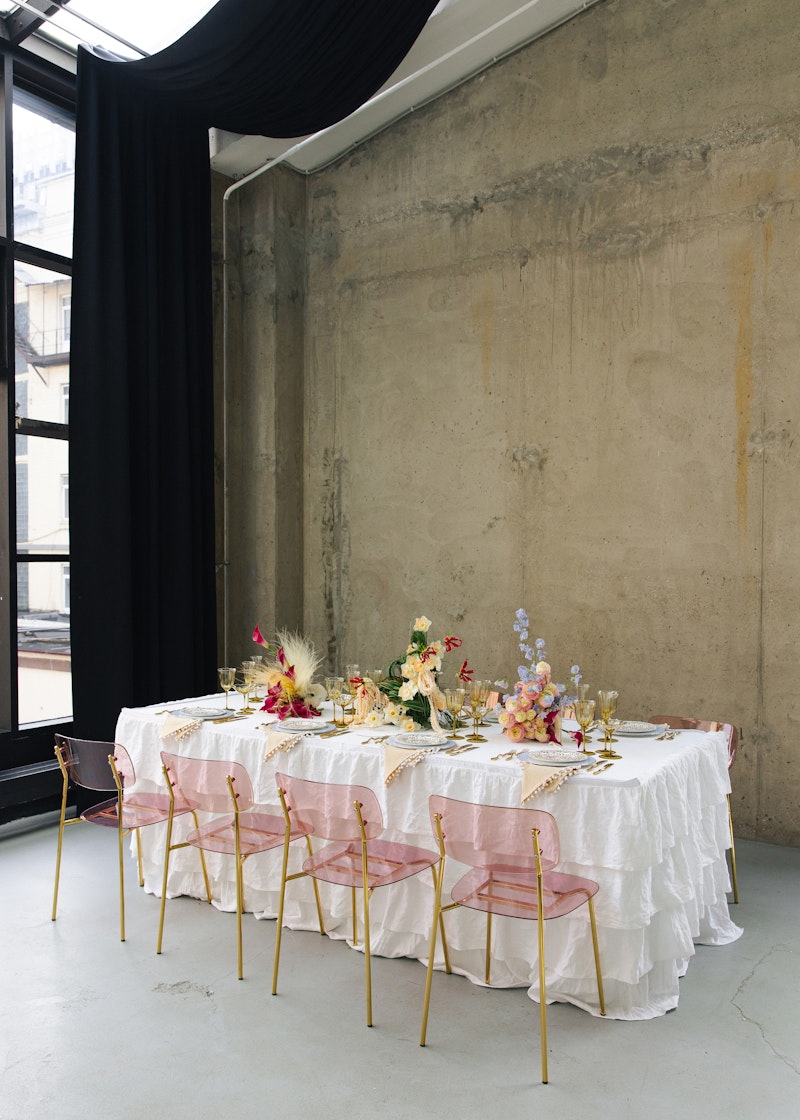 Скатерть из хлопка рюшами, прямоугольная белая