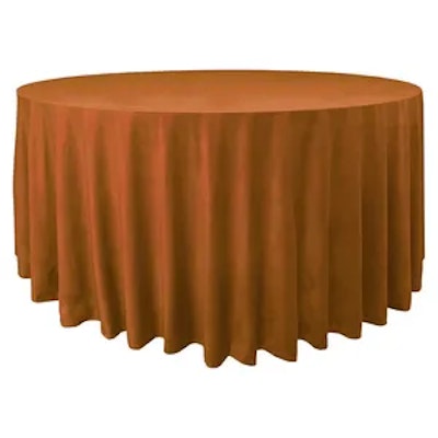 Скатерть велюр, круглая, терракотовая