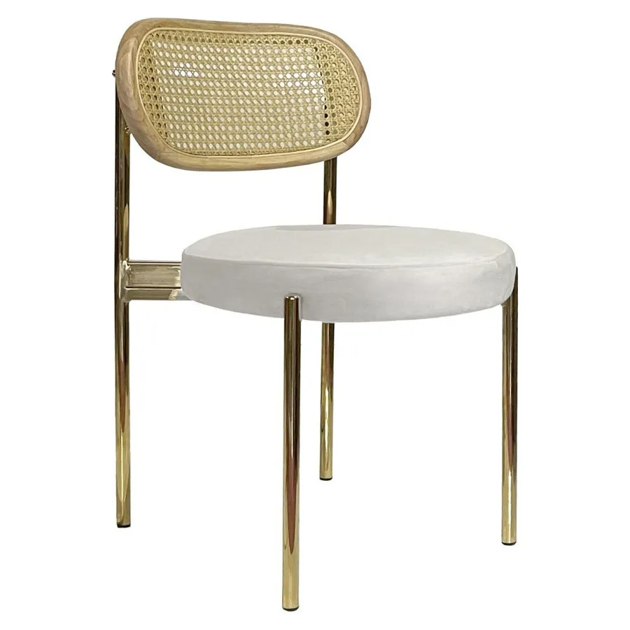 Стул Модерн Золото, Натуральный ротанг + Млечный путь - Фото миниатюра 1