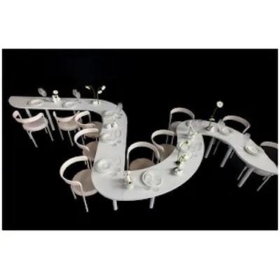 Стол коктейльный Твист Змейка С, Рафаэлло + Млечный путь (телескопические ноги) - изображение 3