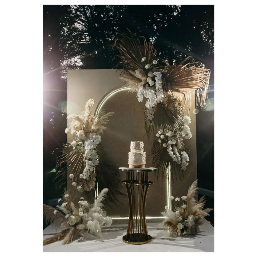 Стол коктейльный Джейл Золото (белая столешница) - Фото миниатюра 3