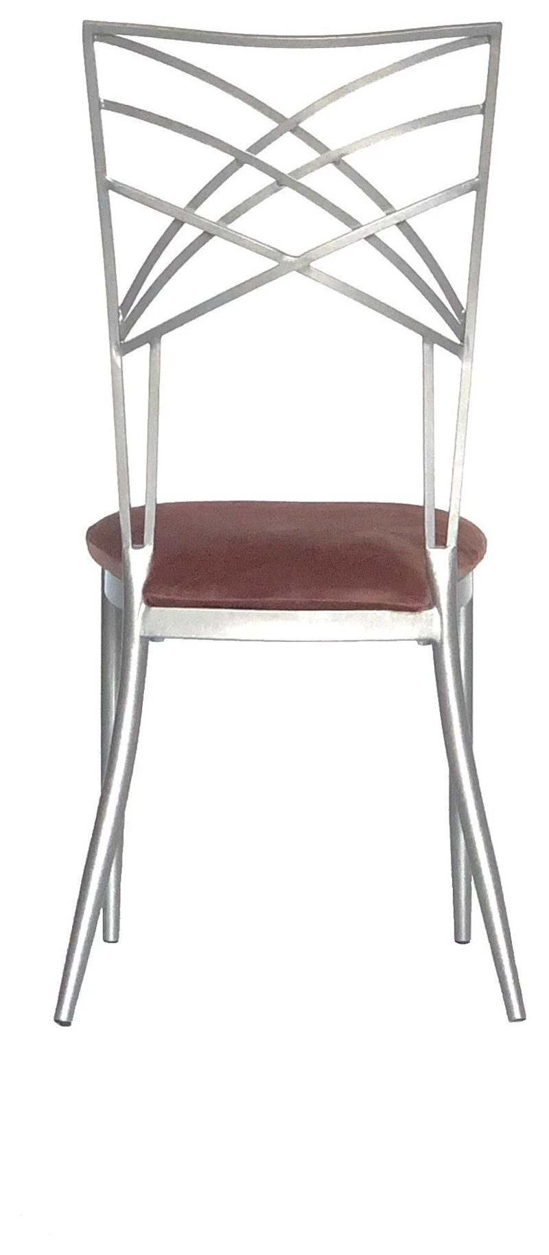 Стул Хамелеон, серебряный (велюр), пыльно-розовый