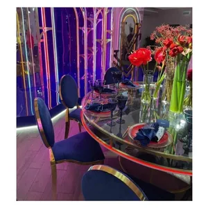 Стул Вашингтон Золото, велюр сапфировый - Фото 4