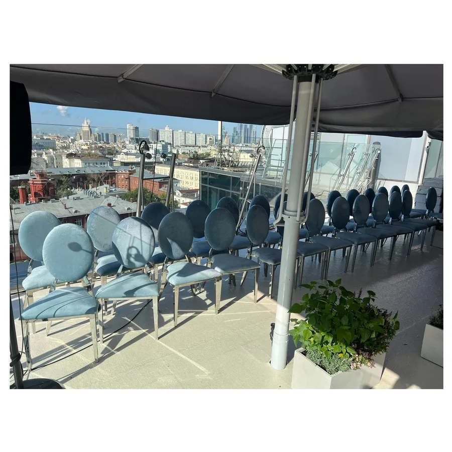 Стул Вашингтон Серебро, велюр серо-голубой - Фото миниатюра 2