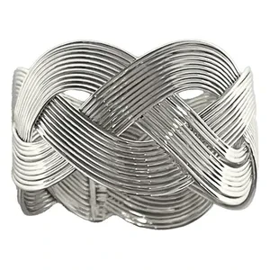 Кольцо для салфетки Косичка Серебро - Фото 1